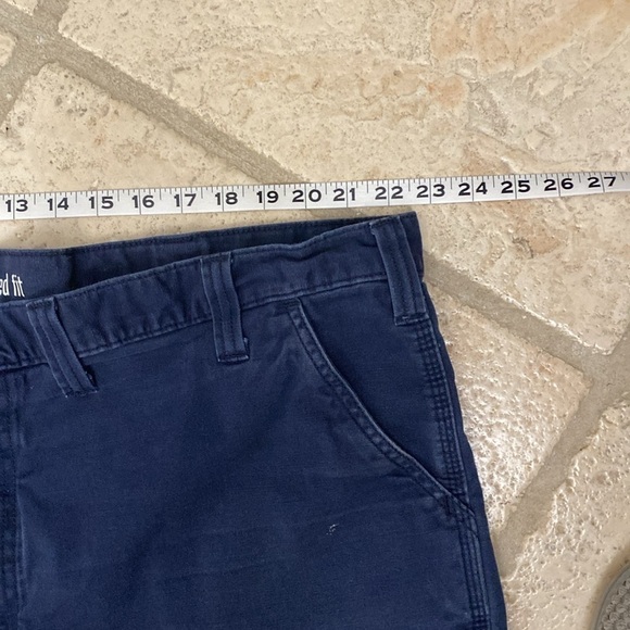 Carhartt men’s relax fit canvas shorts. Distressed Navy blue work shorts size 38 - Picture 7 of 13